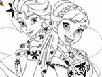 Elsa ve Anna Boyama